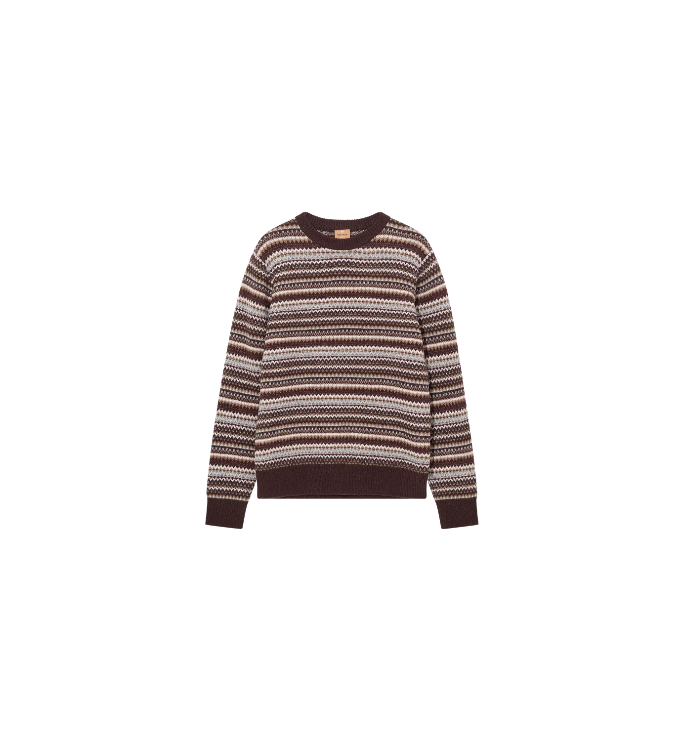 Mos Mosh Laporte Pence Strickpullover Chocolate Brown Jacquard