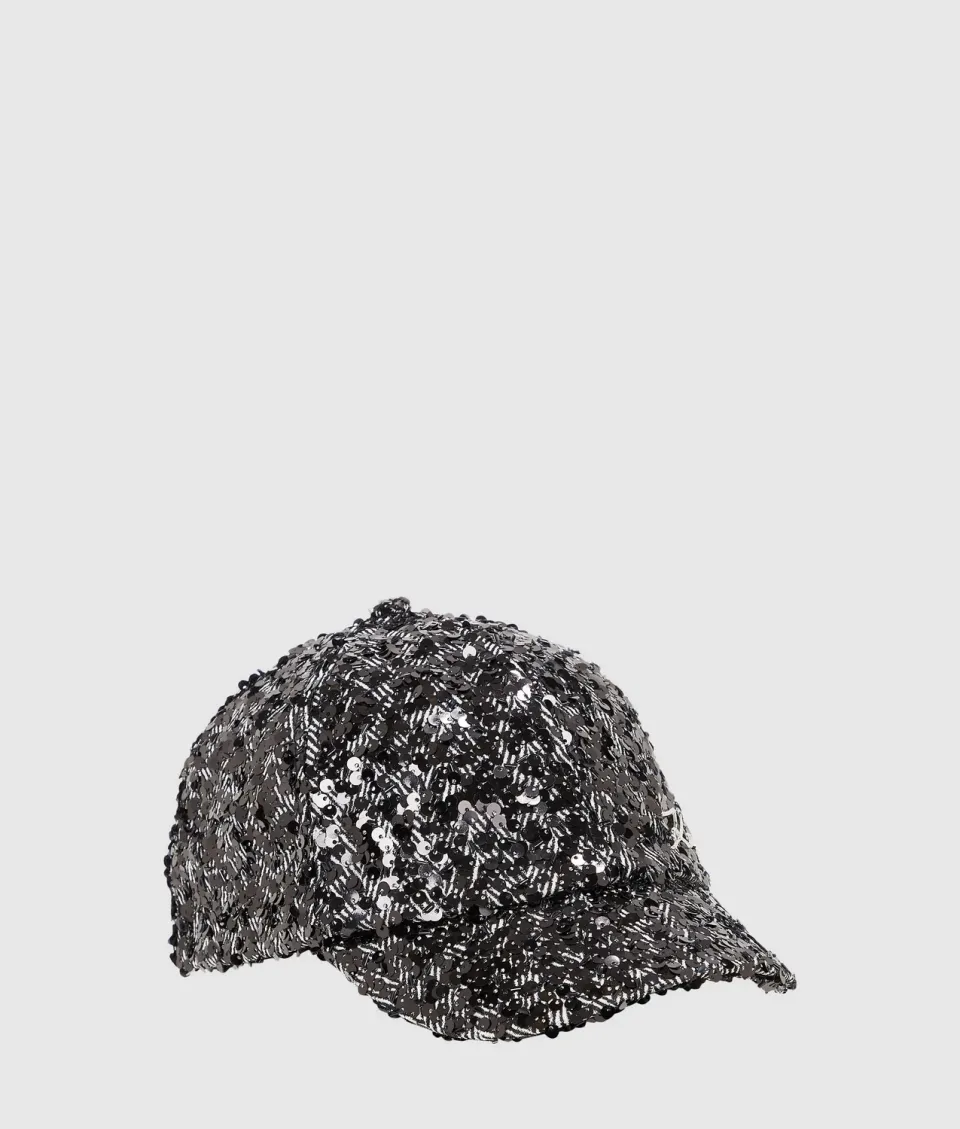 Karl Lagerfeld K Signature Cap Pailletten schwarz