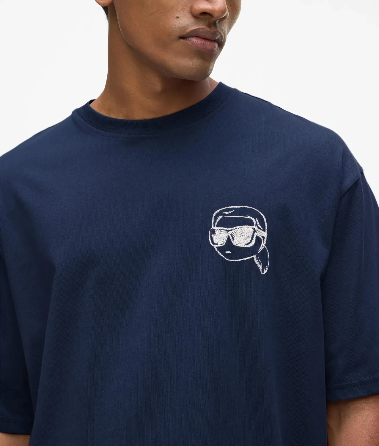 Karl Lagerfeld Ikon T-Shirt Print Baumwolle Brustlogo