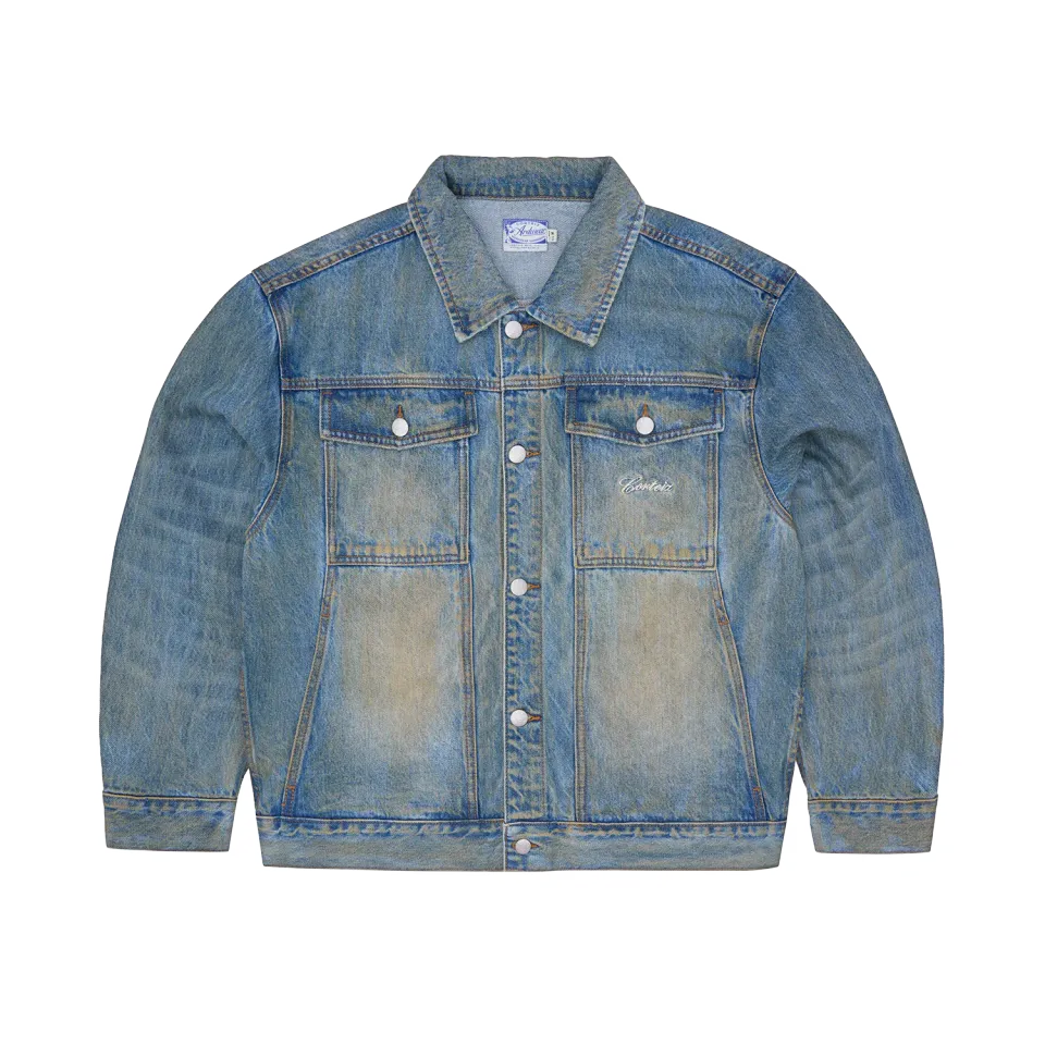 Corteiz Ardwear Panel Jeansjacke Washed Indigo 14oz Denim