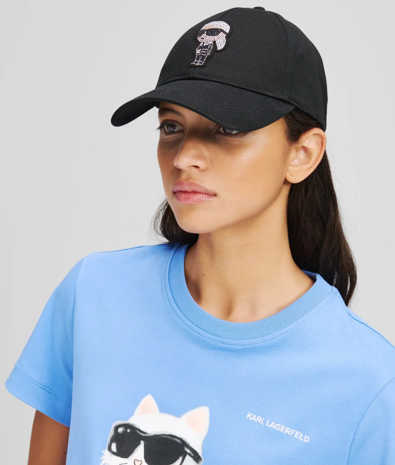 Karl Lagerfeld Ikon Rhinestones Cap schwarz One Size