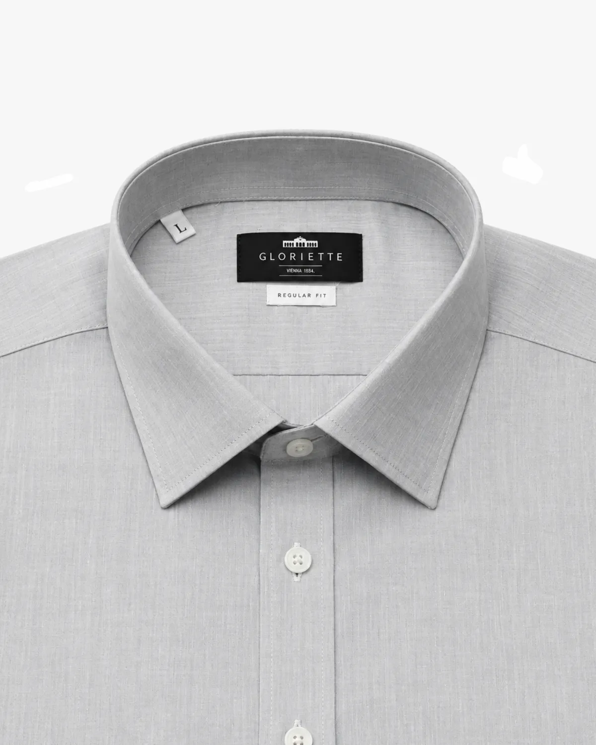 Gloriette Struktur Hemd Iron Free Grau Weiß Regular