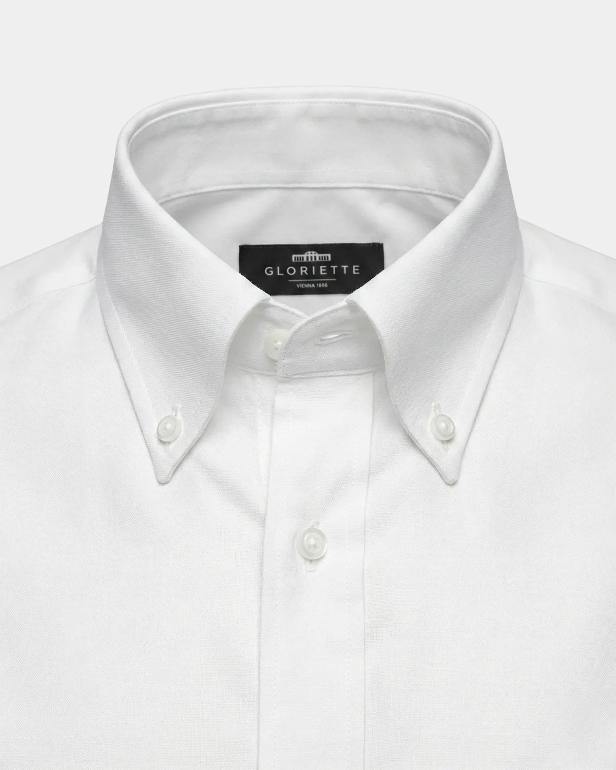 Gloriette Button Down Two Ply Herrenhemd Weiß Easy-Care