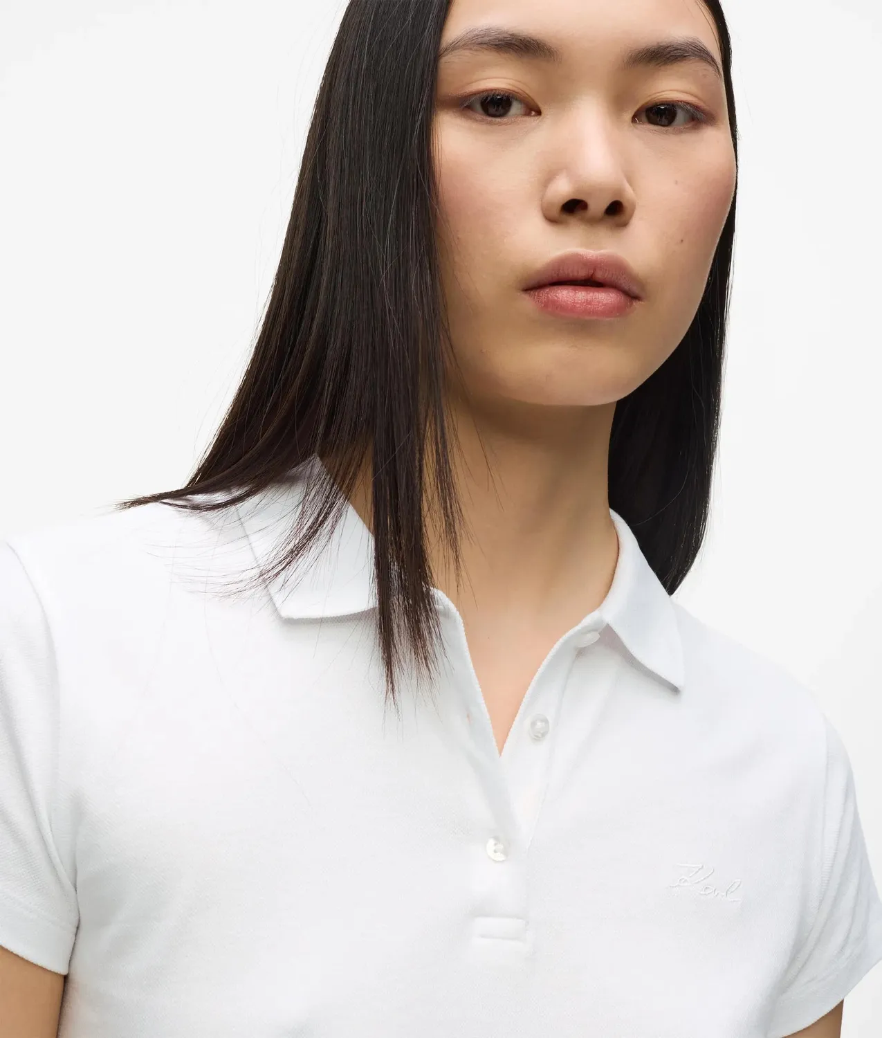 Karl Lagerfeld Signature Poloshirt Damen Piqué