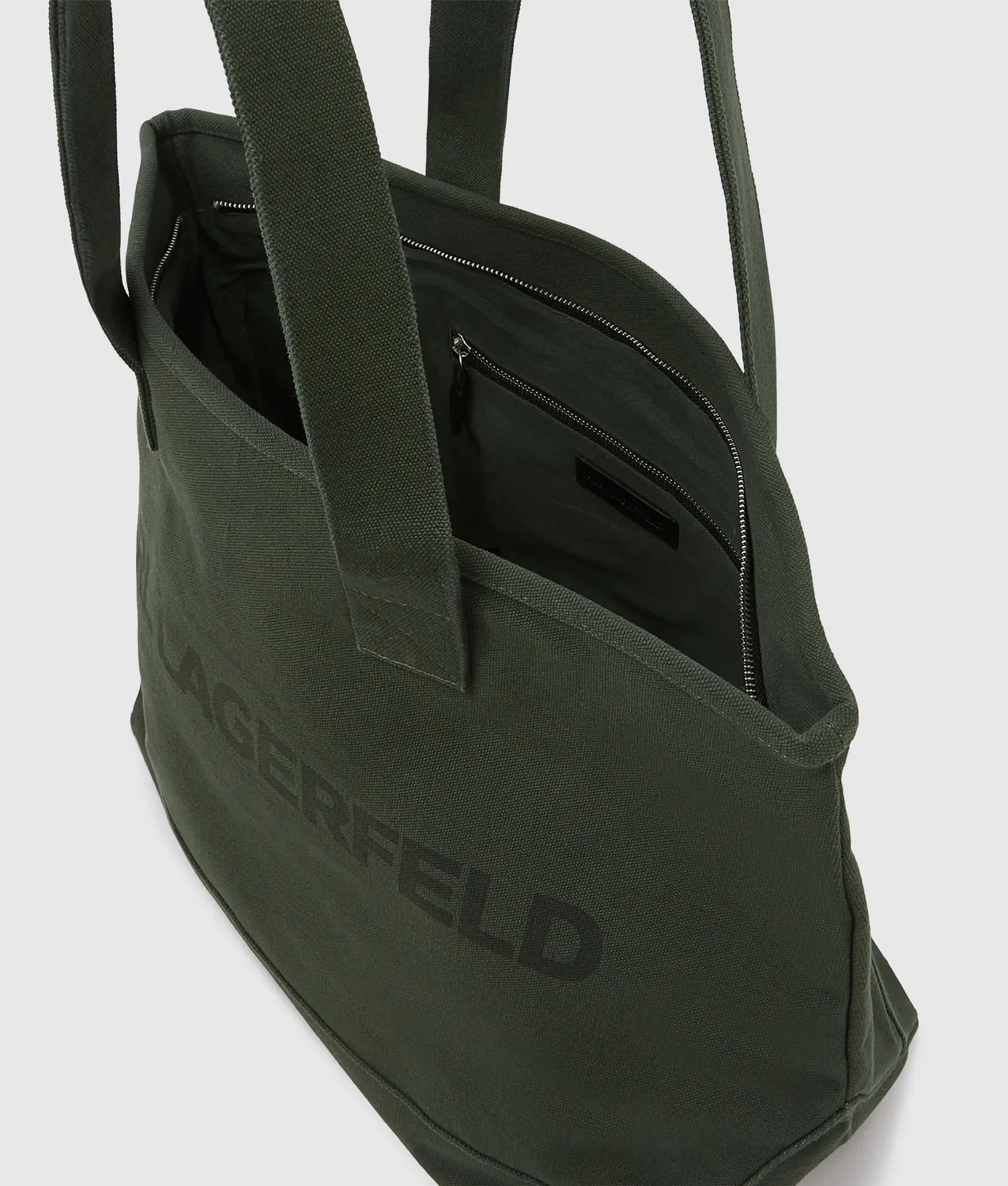 Karl Lagerfeld Logo Tote XL Recycling-Baumwolle Reissverschluss