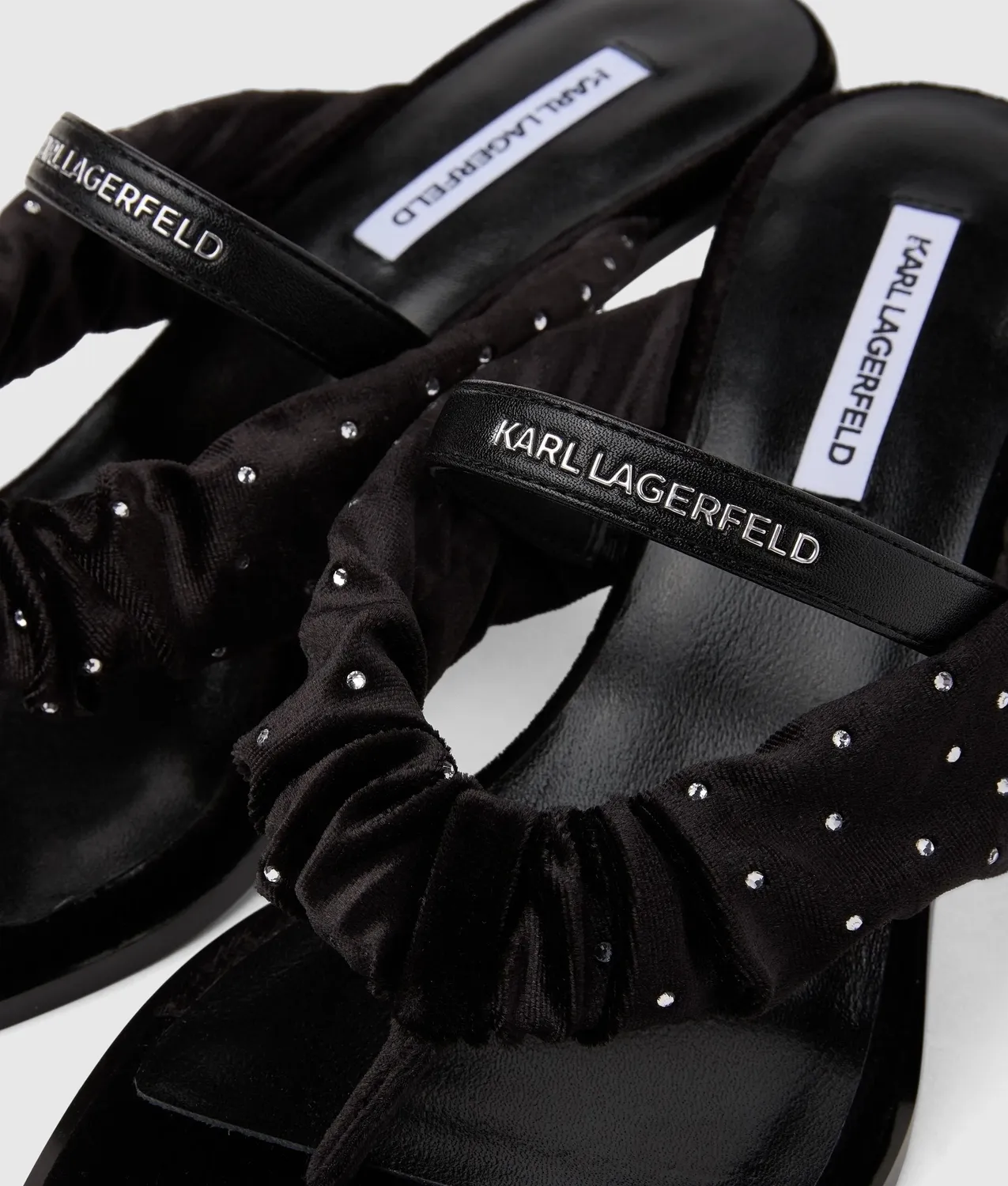 Karl Lagerfeld Karmel Sandalen Absatz Samt Strass