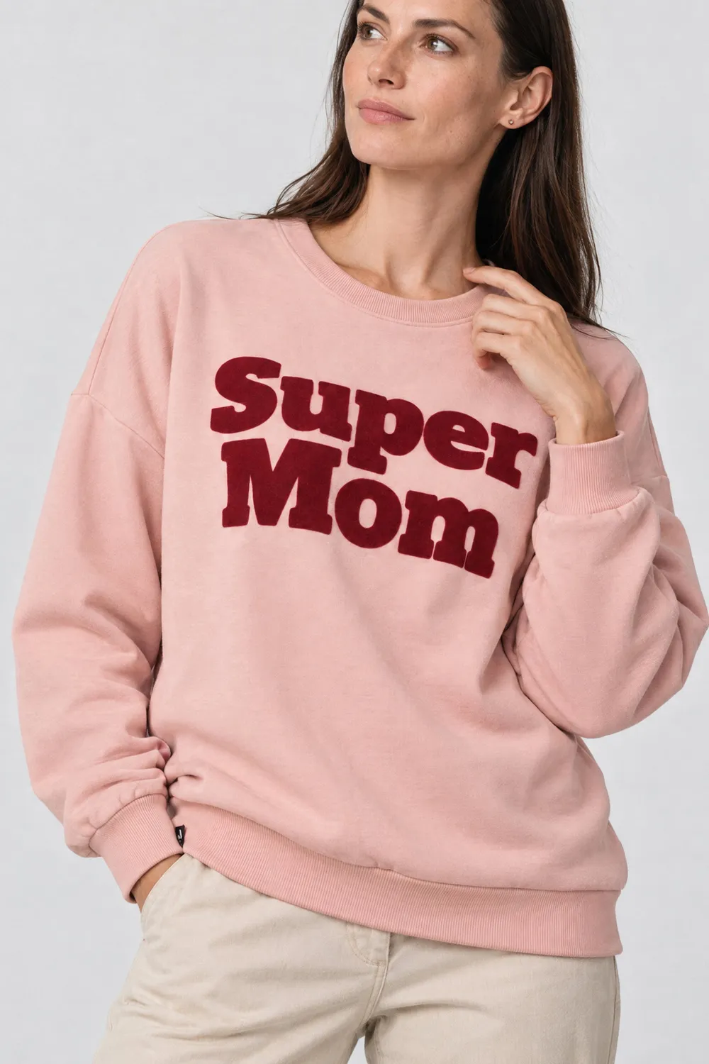 Alife & Kickin ElsaAK P Sweatshirt Super Mom Rosa langarm