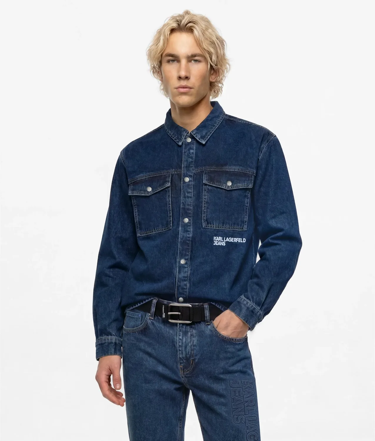 Karl Lagerfeld KL Jeans Logo Straight Jeans W28-W36 Denim