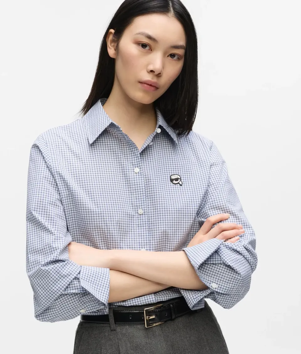 Karl Lagerfeld Ikon Karohemd Bluse kariert