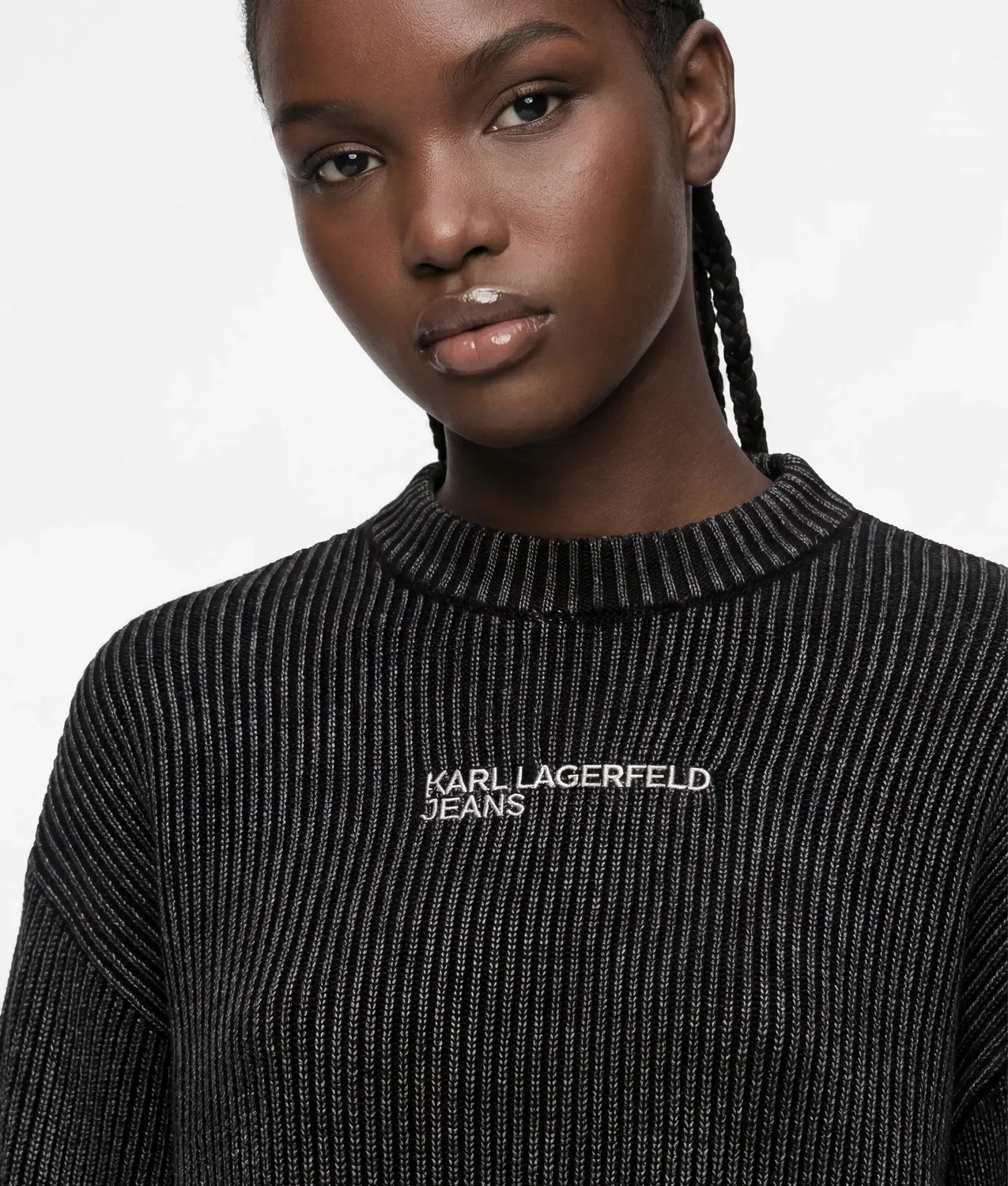 Karl Lagerfeld KL Jeans Washed Pullover Ripstrick Damen