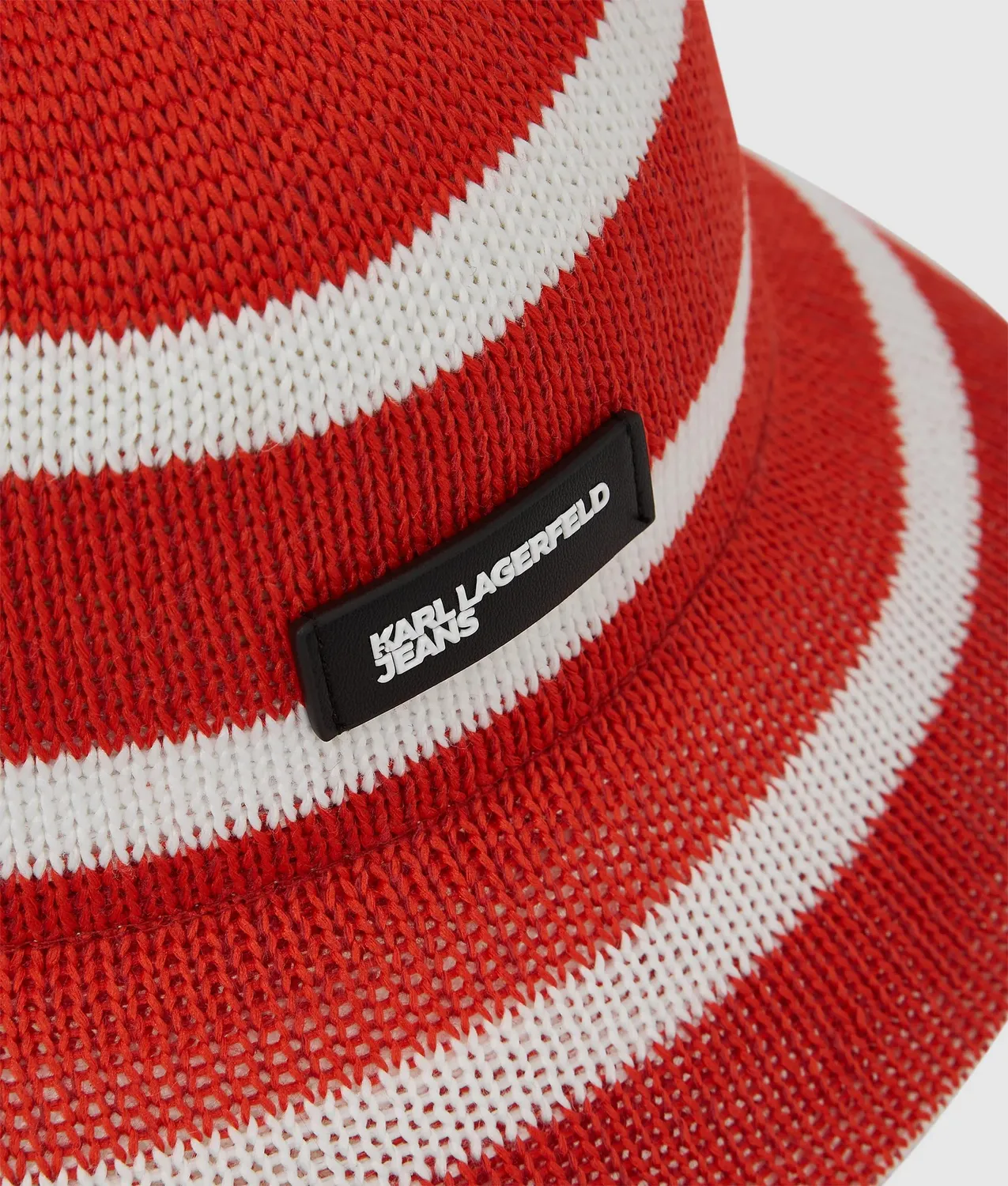 Karl Lagerfeld Jeans Bucket Hat Strick Gestreift Patch