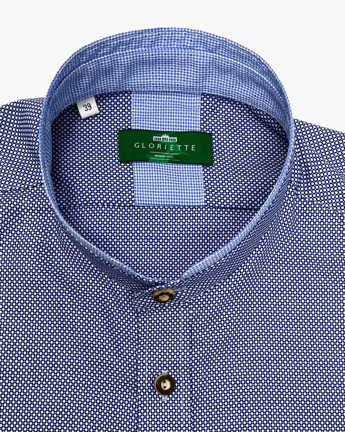 Gloriette Trachtenhemd Modern Blau Struktur Hemd Blau