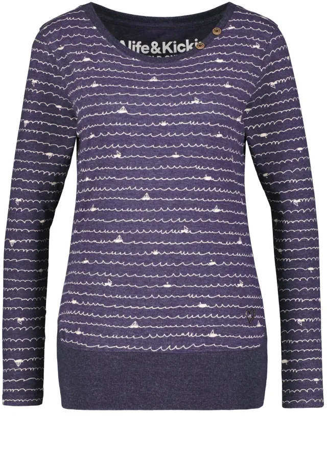 Alife & Kickin ConnyAK B Longsleeve Dunkelblau Print
