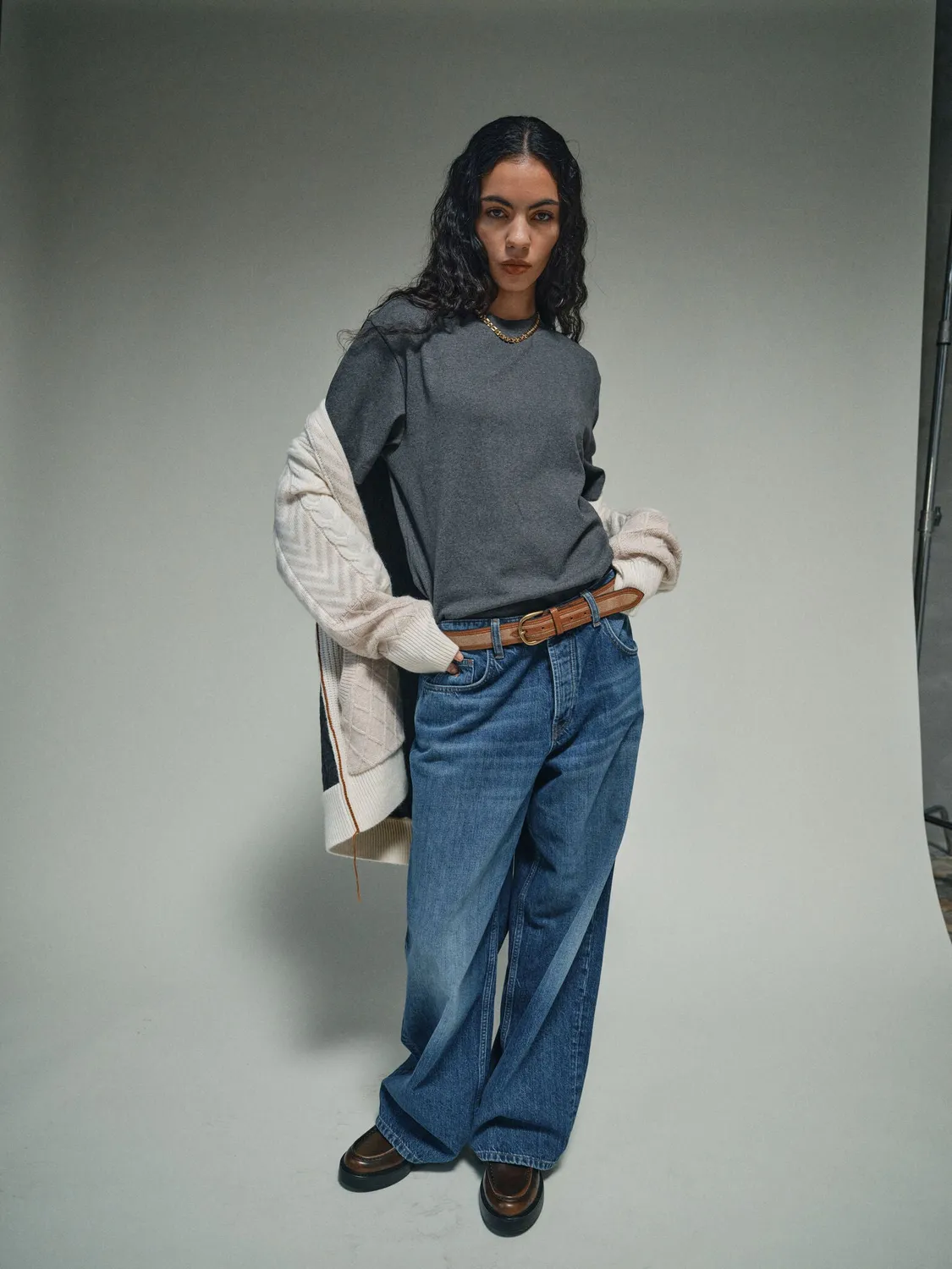 Mos Mosh MMPure Twist Jeans Wide Leg Mid Blue
