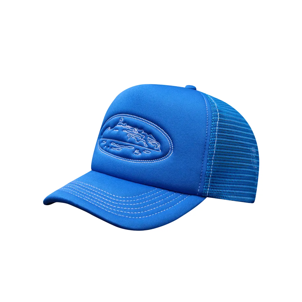 Corteiz Island Outline Trucker Hat Cap Blau One Size