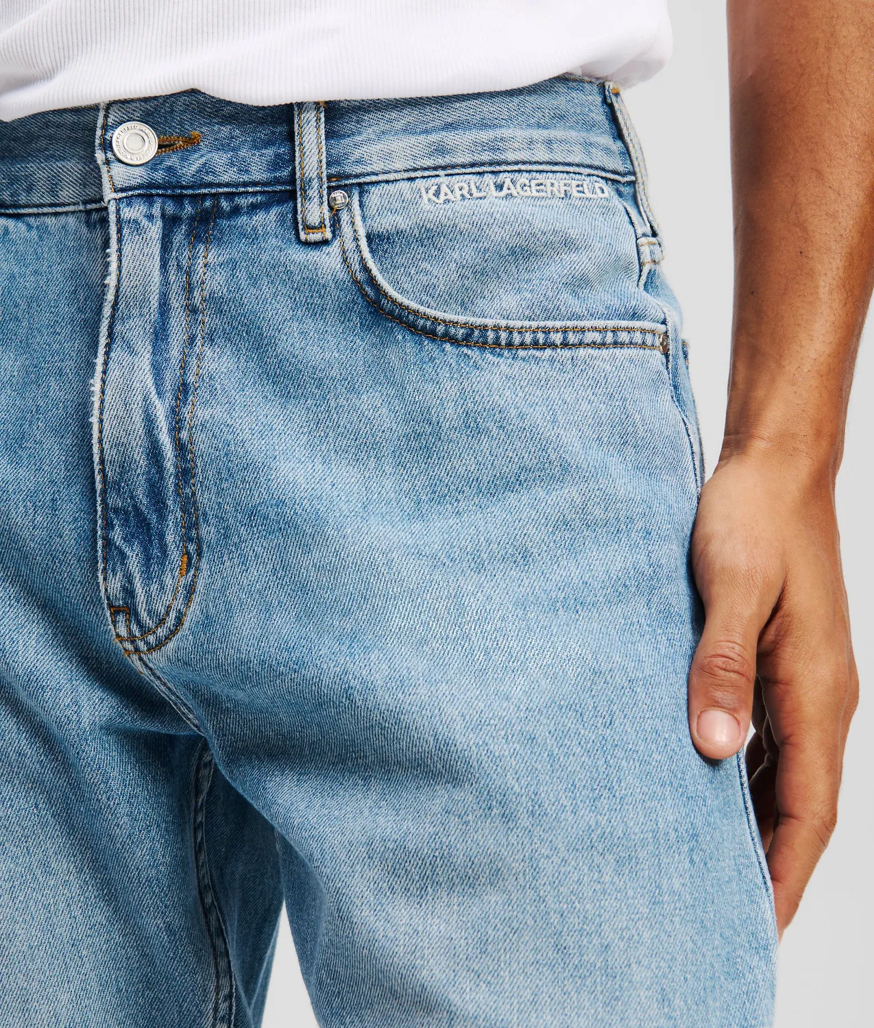 Karl Lagerfeld Logo Jeans Tapered 5-Pocket Stretch