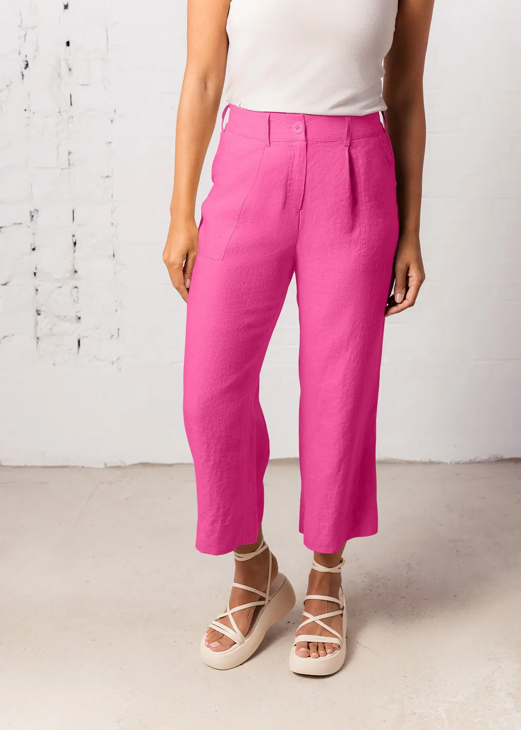 Senatex Vegane Leinenhose Hose Weiß 100% Leinen