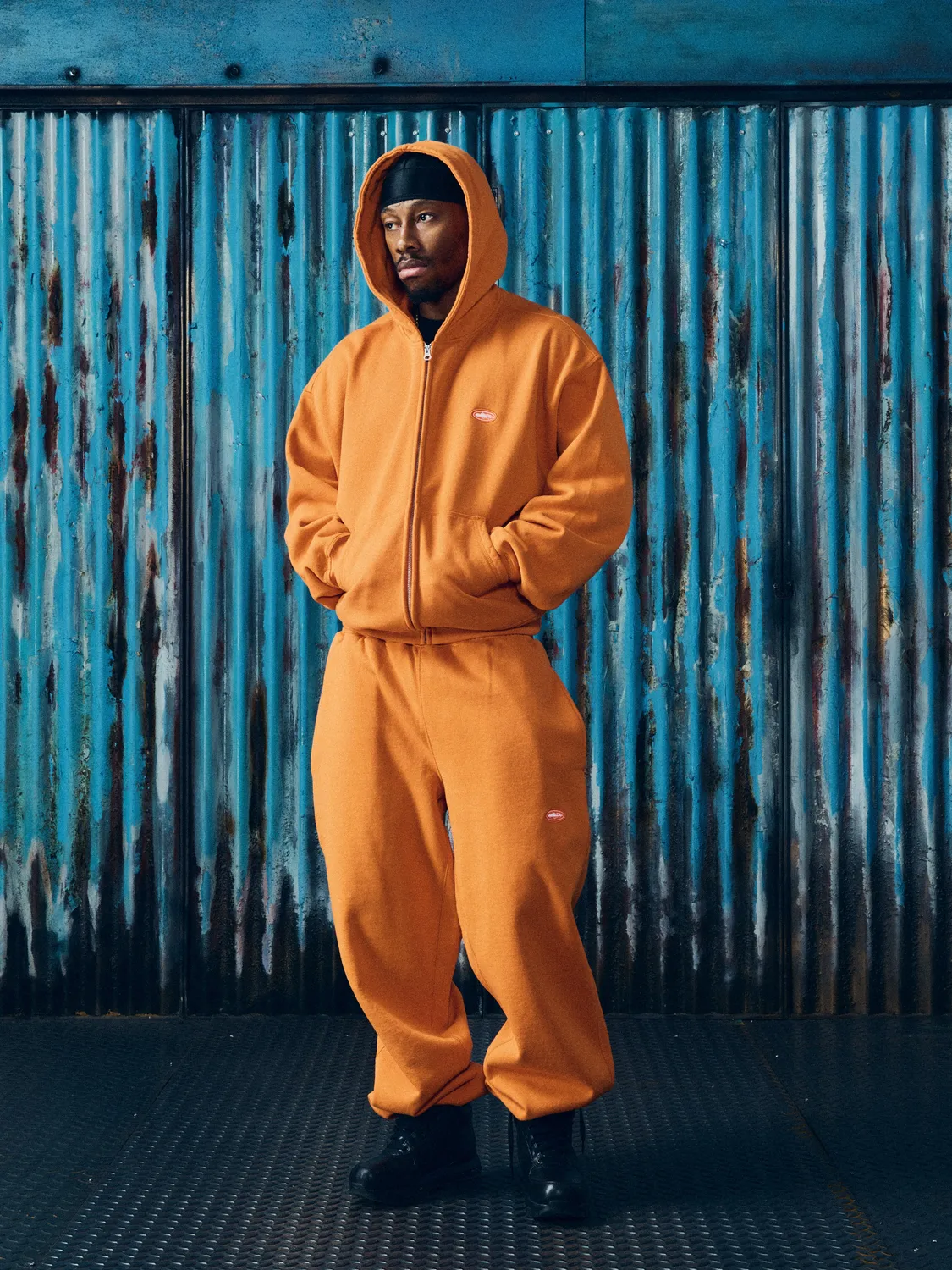 Corteiz Mini Island Sweatpant Orange Baggy 440 GSM