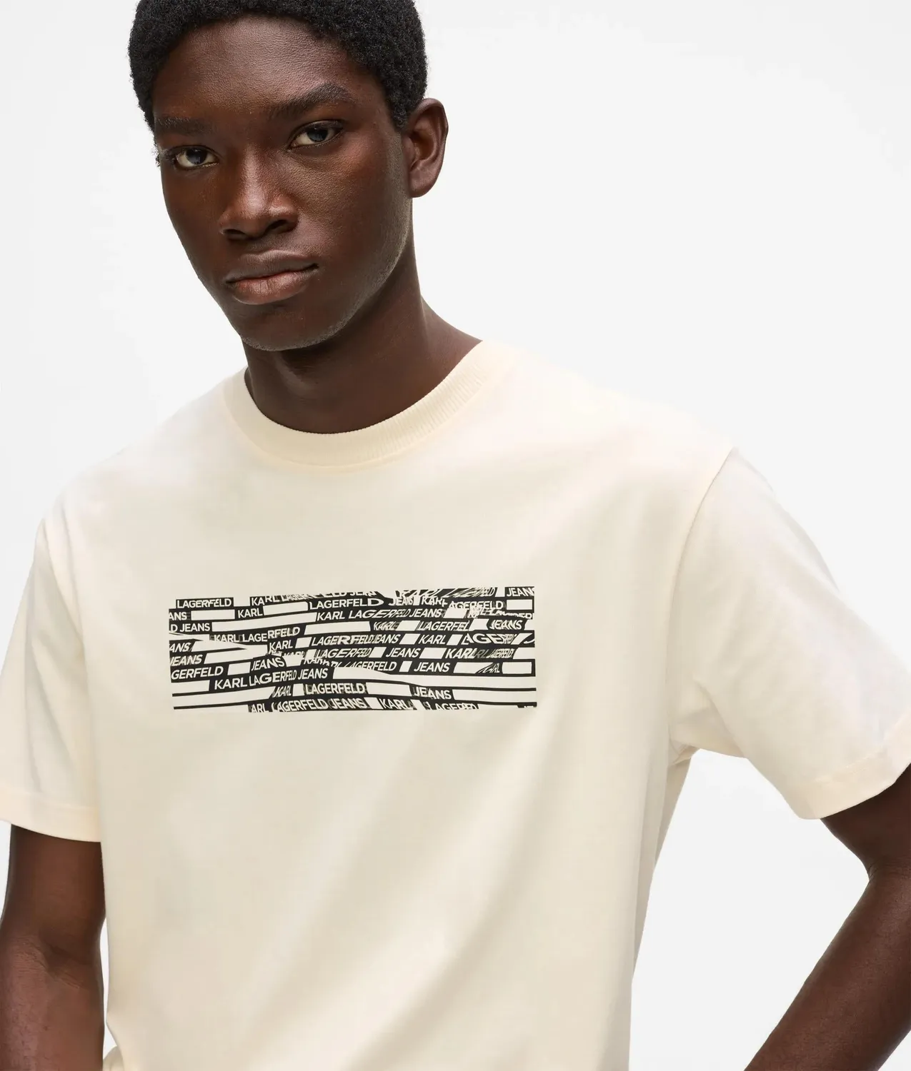 Karl Lagerfeld KL Jeans Stripe Logo T-Shirt Bio