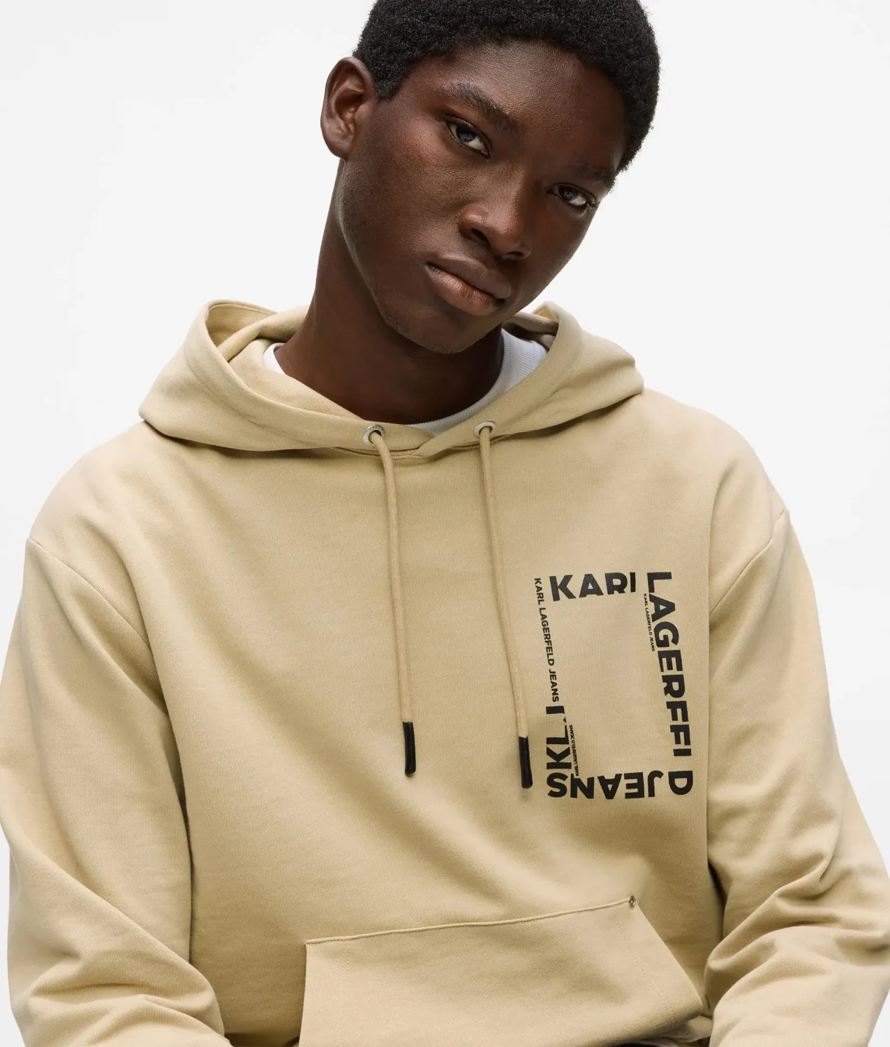 Karl Lagerfeld KL Jeans Frame Logo Hoodie Regular Bio-Baumwolle