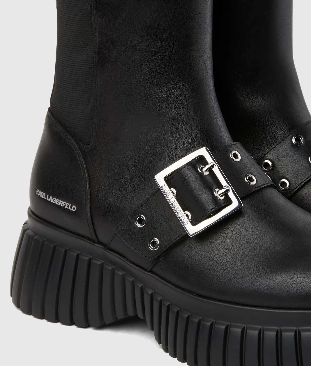 Karl Lagerfeld Kreeper Wedge Stiefel Tri-Buckle Leder Gr.4-10