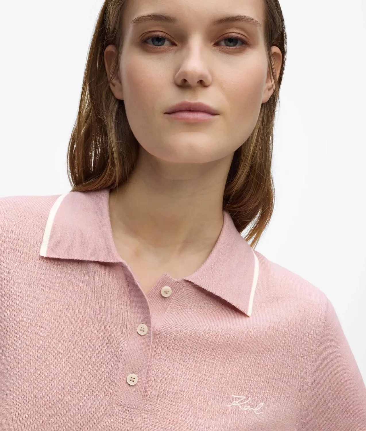 Karl Lagerfeld Merino Poloshirt kurzarm Paspel