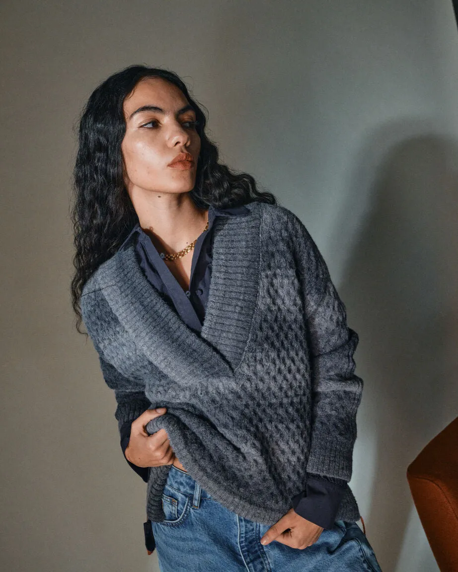 Mos Mosh MMMild Wave Strickpullover V-Ausschnitt bunt