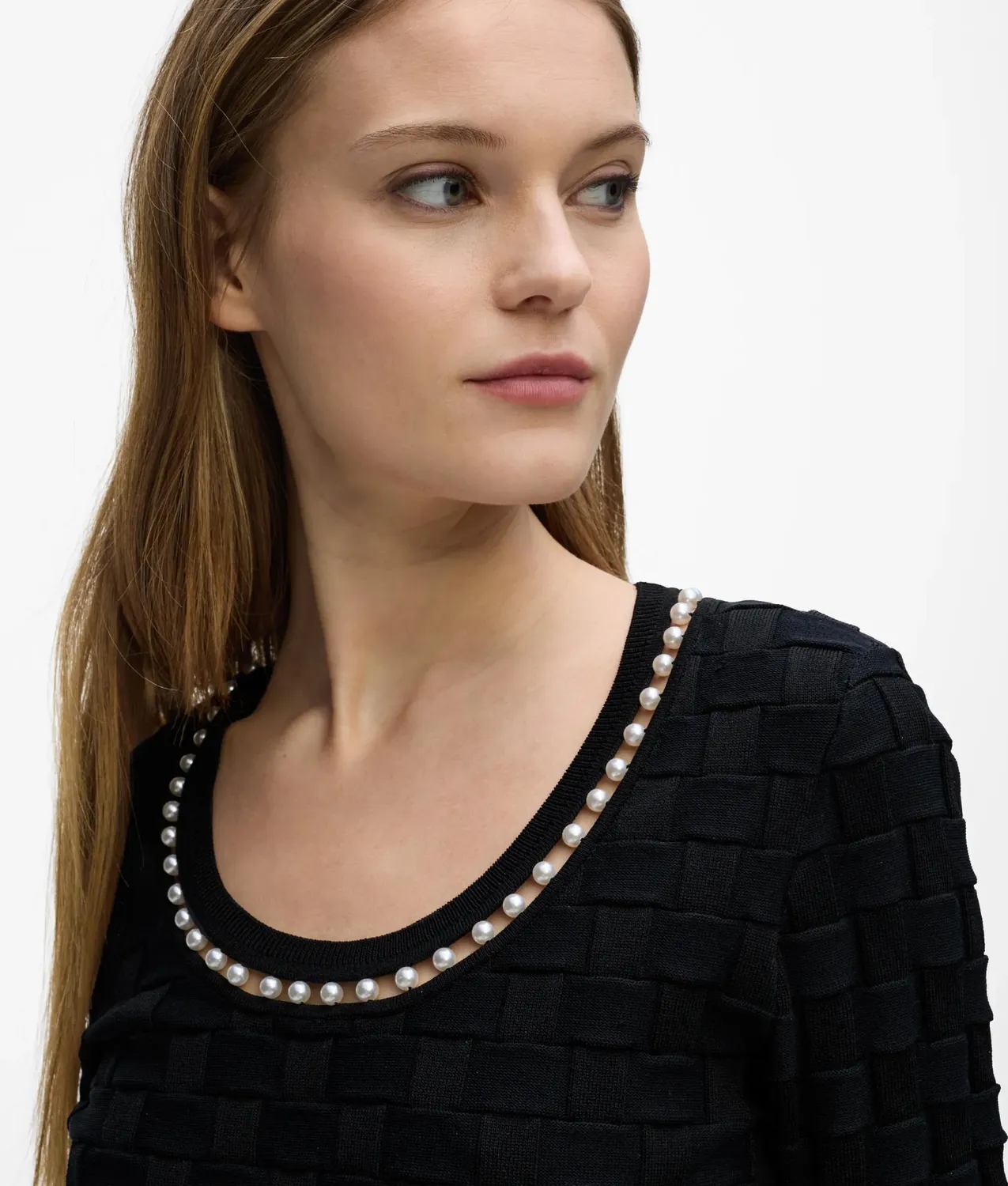 Karl Lagerfeld Eyewear Faux-pearl Neck Stricktop Perlen