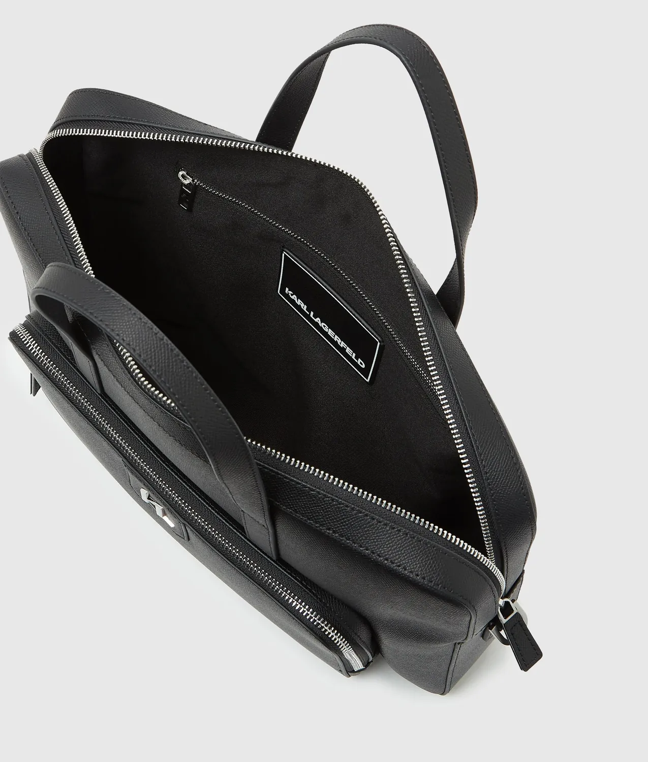 Karl Lagerfeld K/Monogram Aktentasche Leder schwarz
