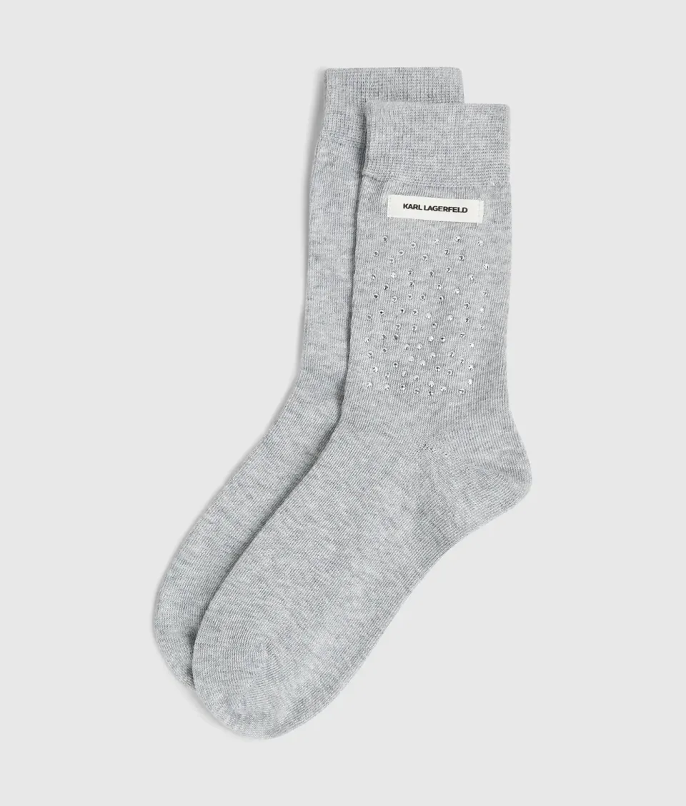 Karl Lagerfeld Rhinestone Logo-Socken Baumwolle 5-12