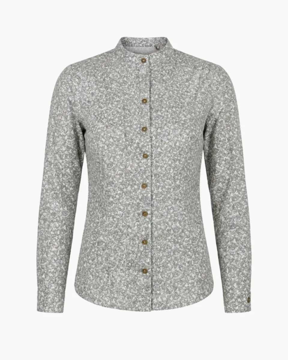Gloriette Trachtenbluse Grau Minimal Bluse grau Bio-Baumwolle