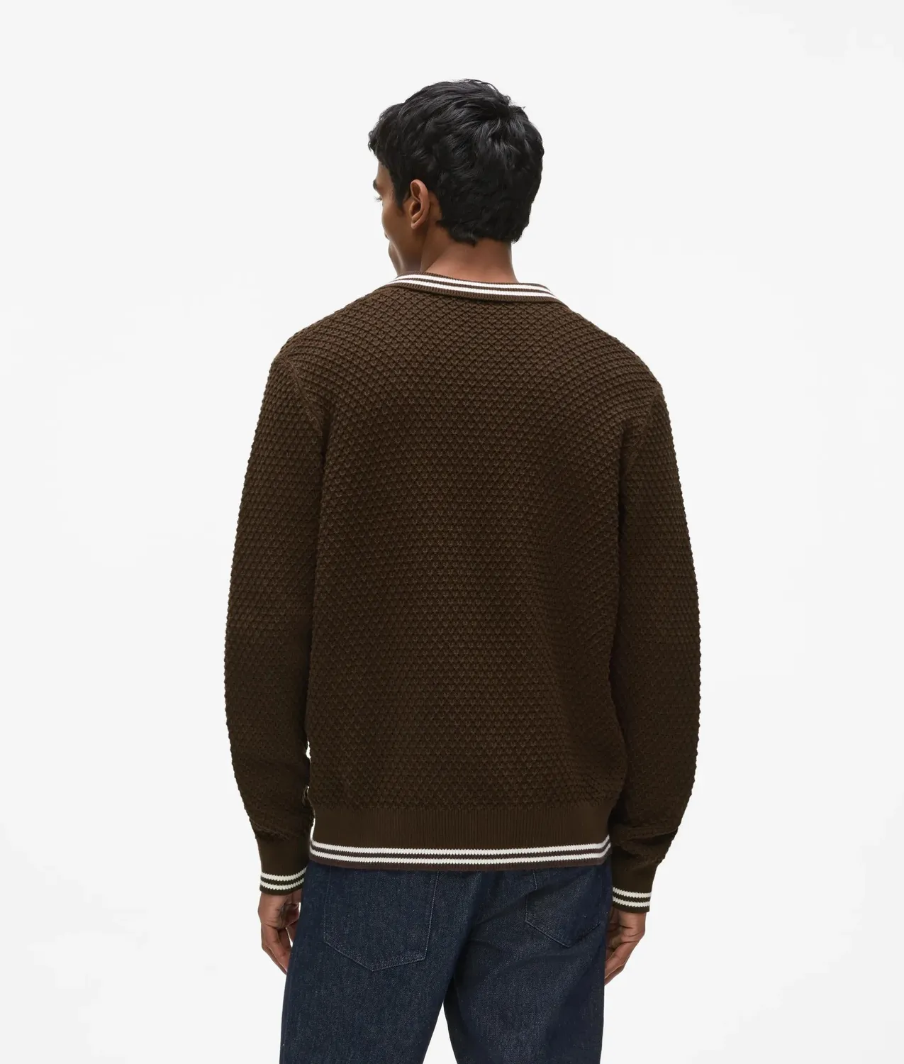 Karl Lagerfeld Ikon Strick-Polo Langarm M mit Paspel
