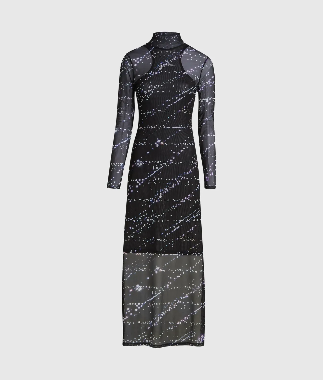 Karl Lagerfeld KL Jeans Constellation Maxikleid Mesh Sternenprint