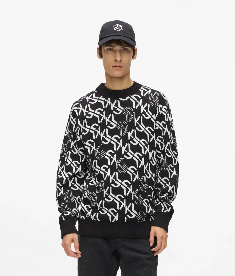 Karl Lagerfeld Monogram Pullover Strick Allover
