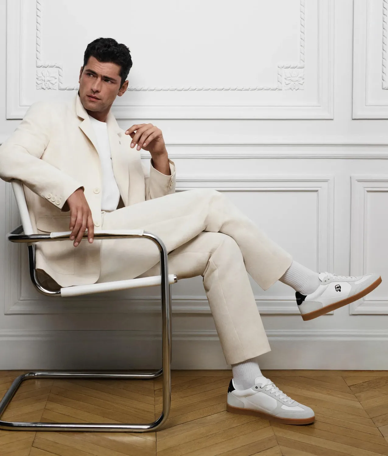 Karl Lagerfeld Linen Blazer Sakko einreihig Leinenmix