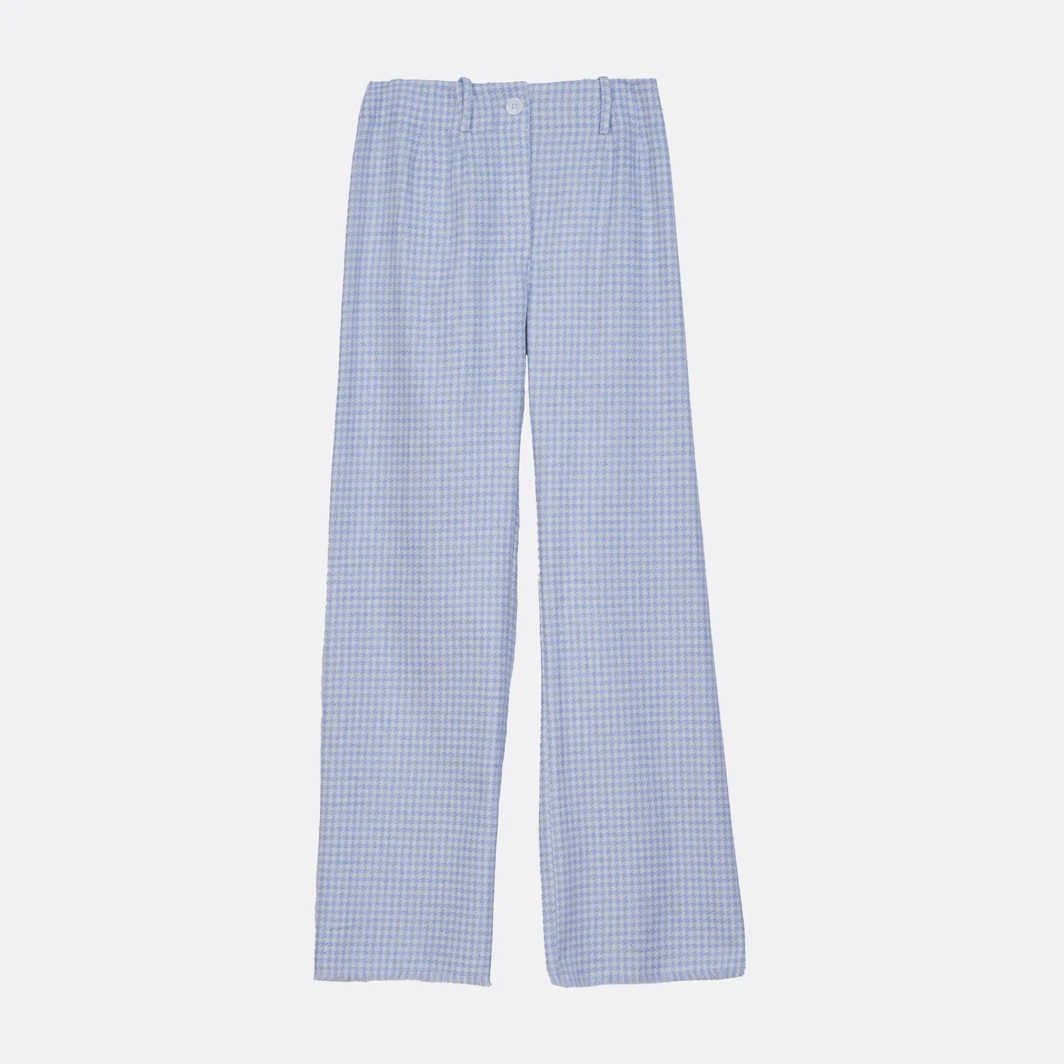 Senatex Gerade Hose Blue Houndstooth Hanf-Mix