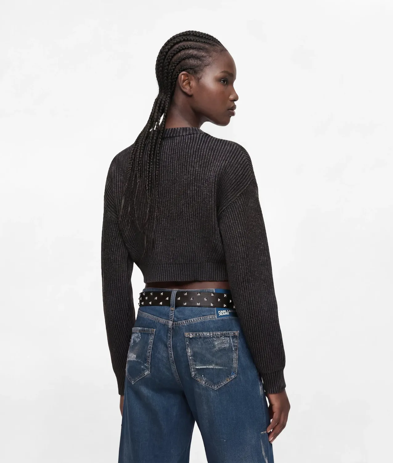 Karl Lagerfeld KL Jeans Washed Pullover Ripstrick Damen