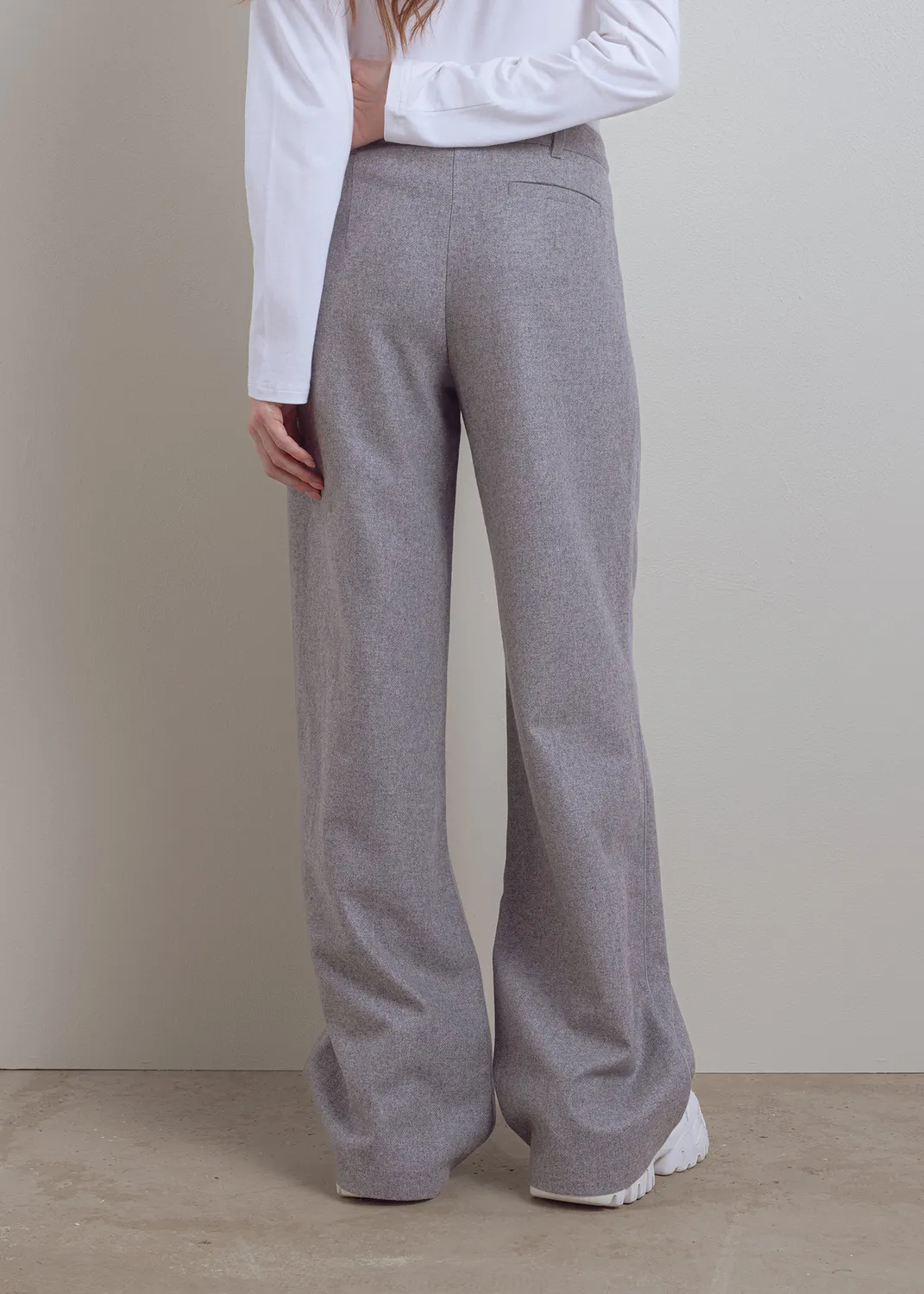 Senatex Bundfaltenhose Hose Silver Wolle weit Gr.34