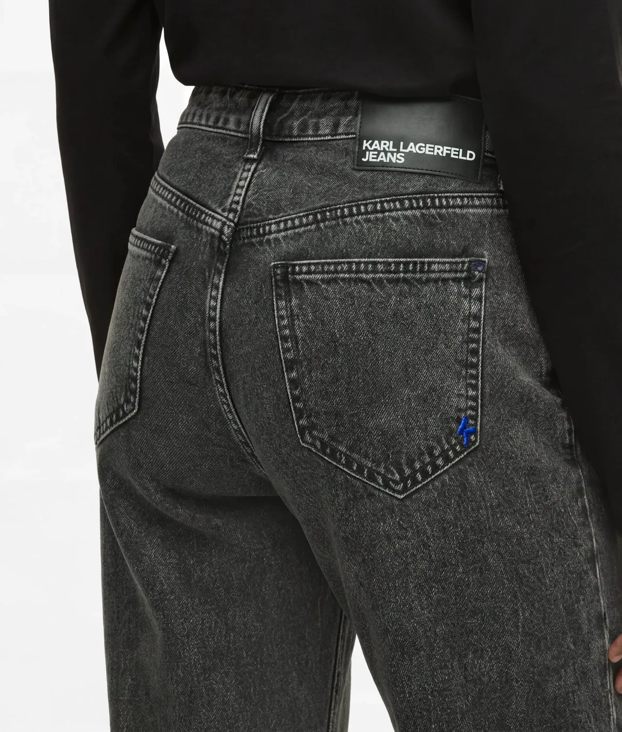 Karl Lagerfeld Zipped High-Rise Straight Jeans Damen Blau Reissverschluss