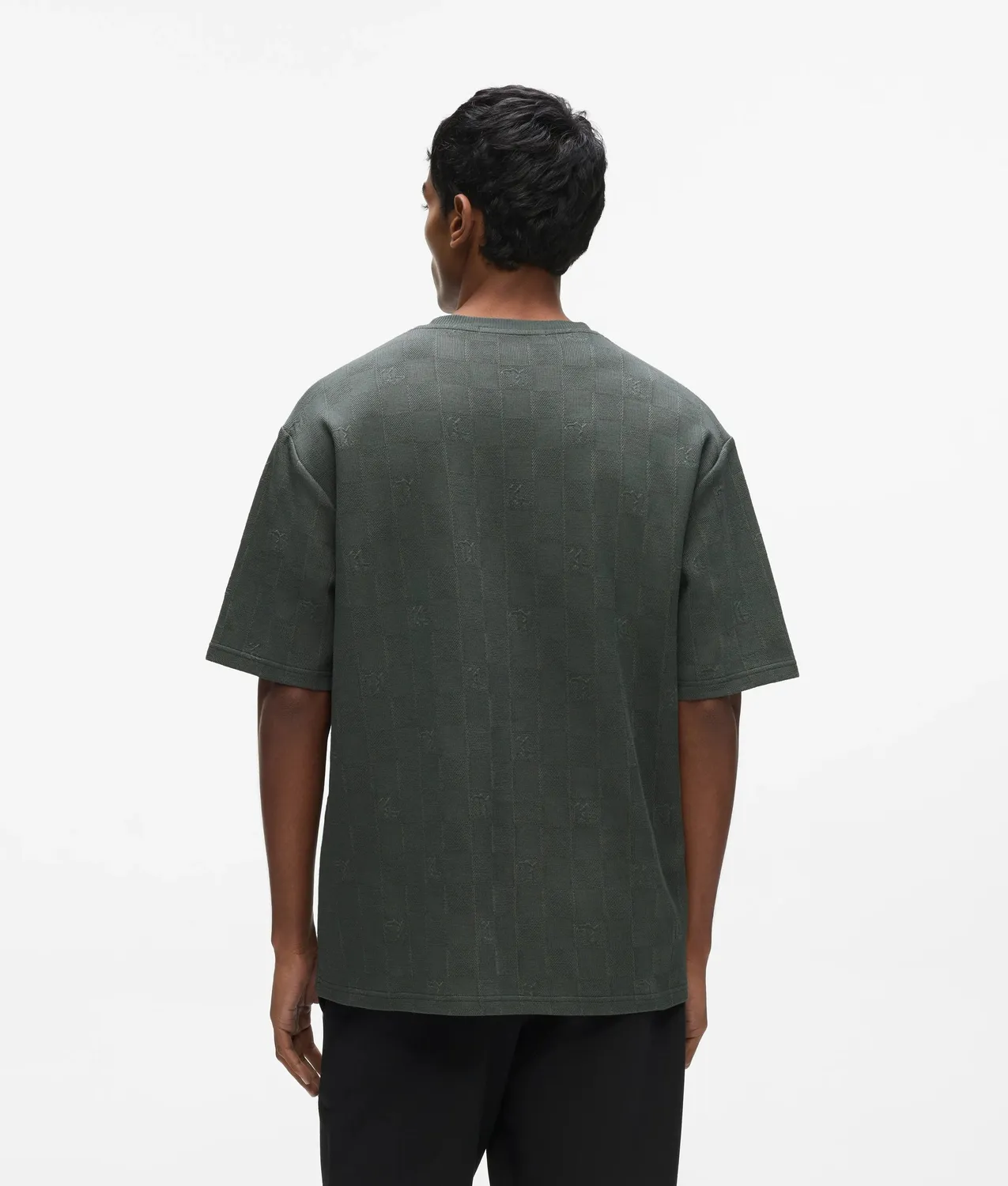 Karl Lagerfeld Monogram Checked T-Shirt Karo relaxed