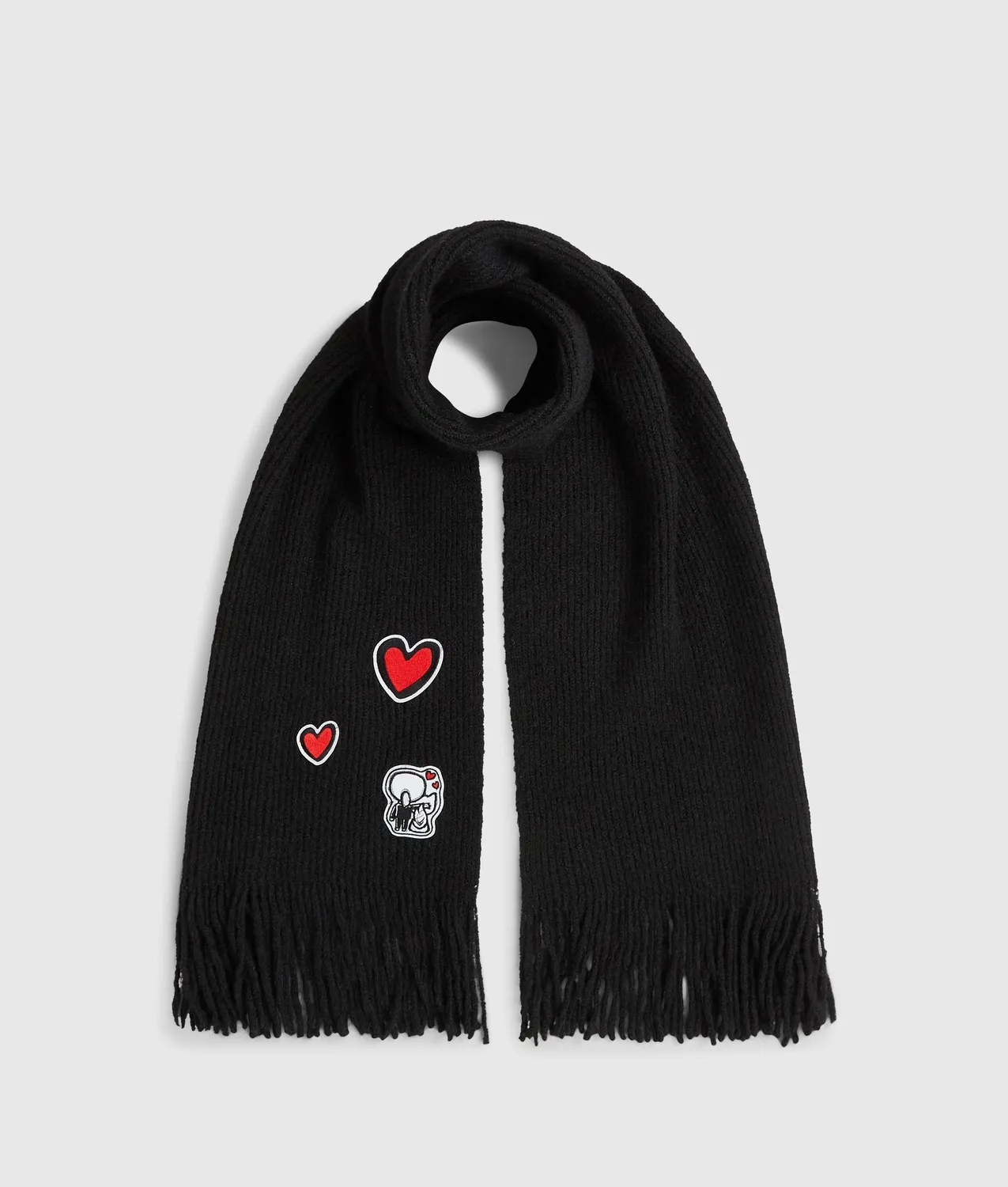 Karl Lagerfeld Ikon Schal Strick mit Patches Einheitsgröße