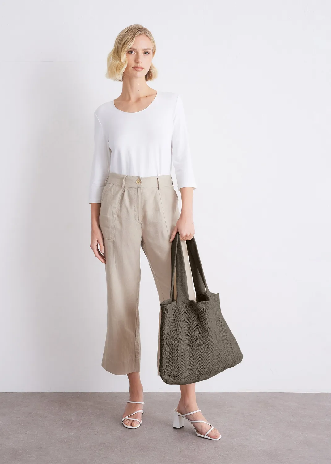 Senatex Stricktasche GOTS Baumwolle Tasche Beige Onesize