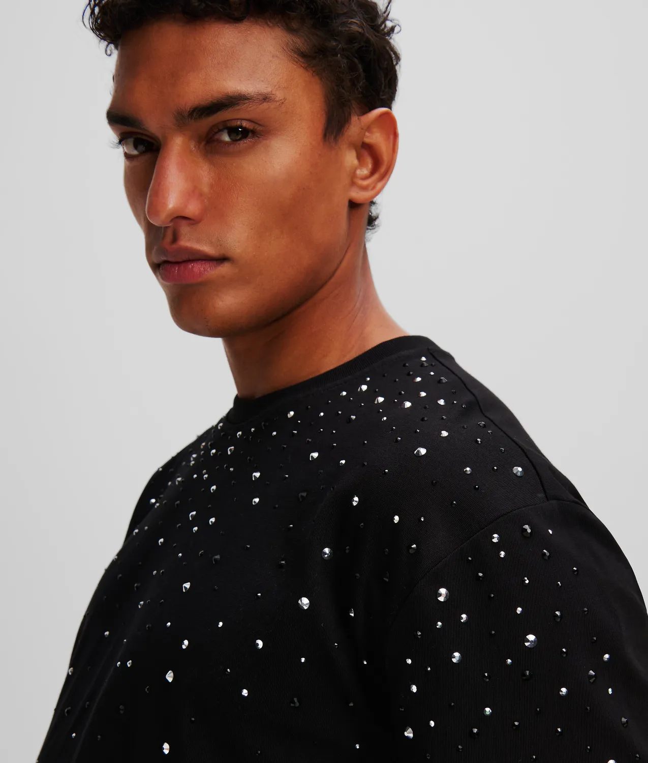Karl Lagerfeld T-Shirt Rhinestone Dégradé Strass Größe M