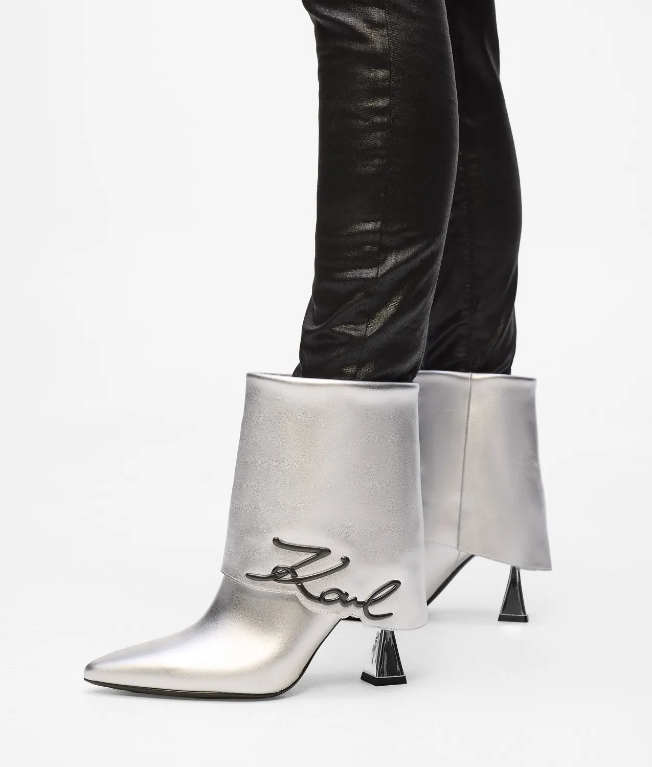 Karl Lagerfeld Debut II Fold-Down Stiefel Mid-Calf Spitze