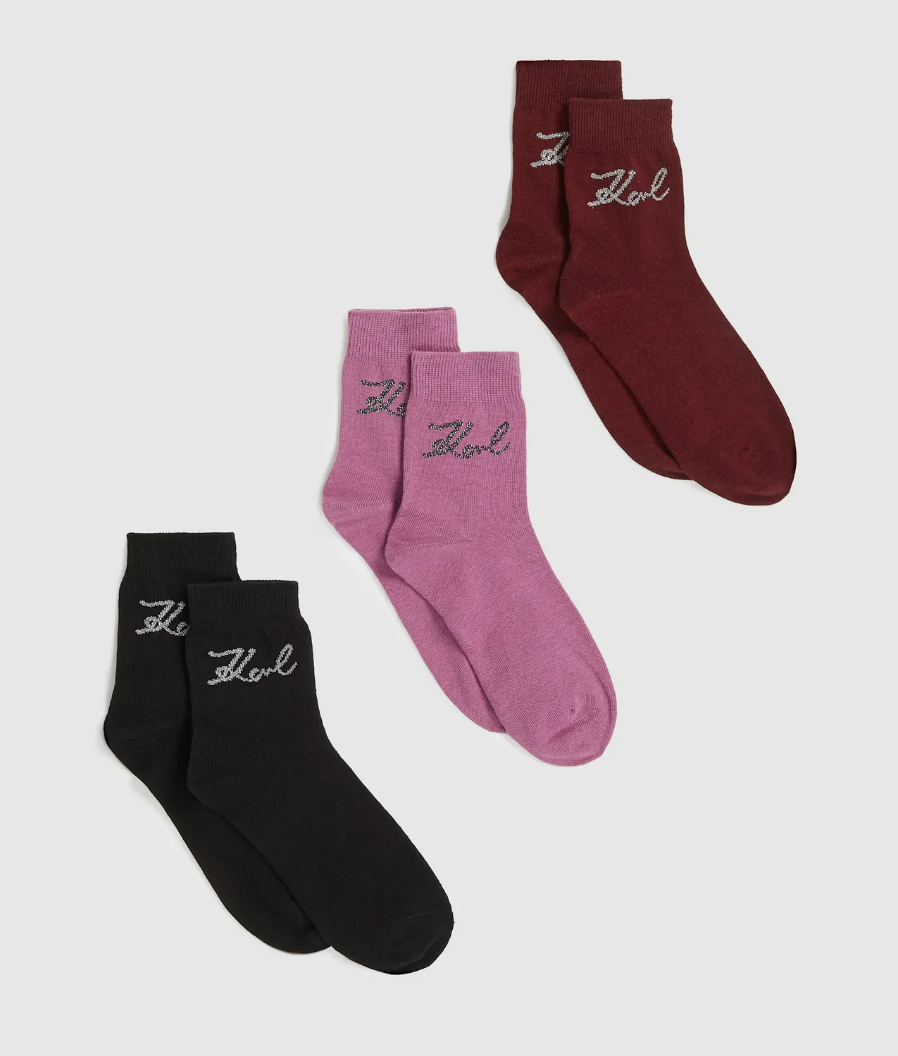 Karl Lagerfeld Signature Socken 3er-Pack Gr. 5-8 mit Stick