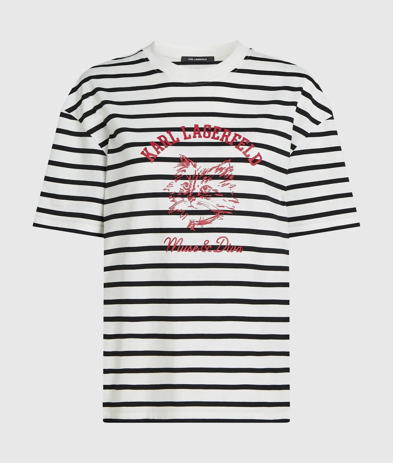 Karl Lagerfeld Ikon Choupette Muse T-Shirt Streifen Bio