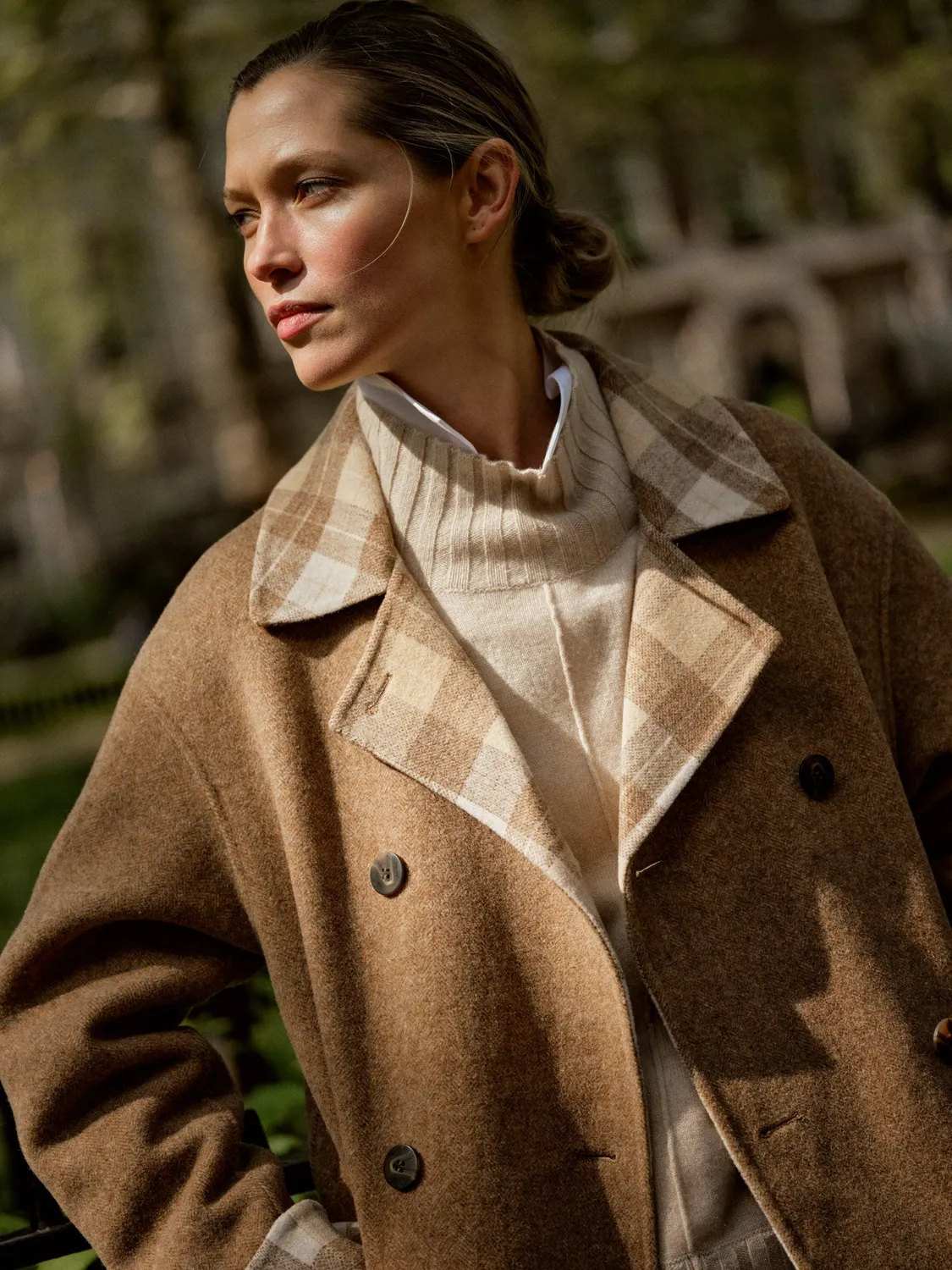 Mos Mosh MMLucca June Jacket Mantel Fischgrät Braun