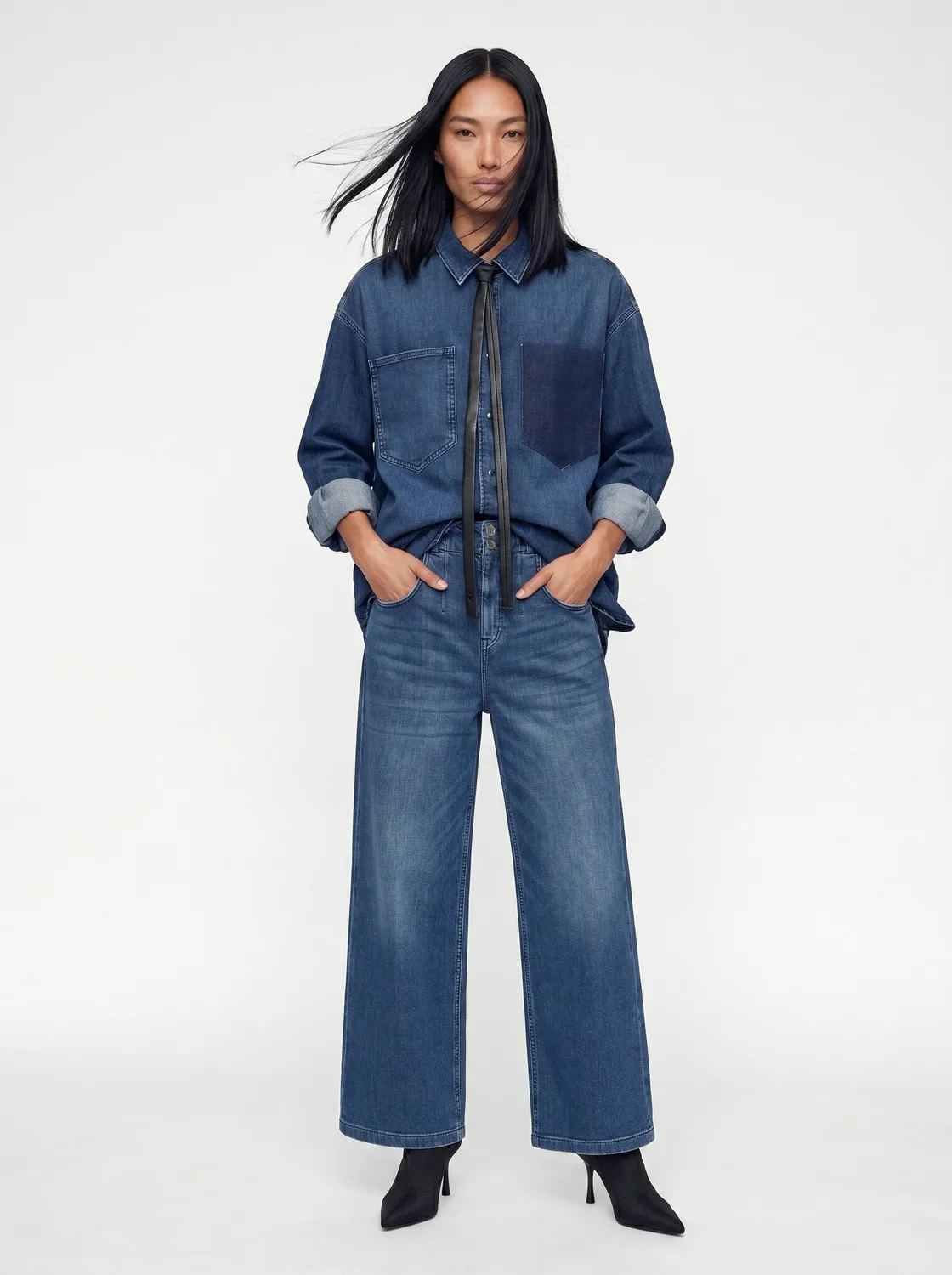 Mos Mosh MMHAll Time Denimhemd Dark Blue Denim Oversize