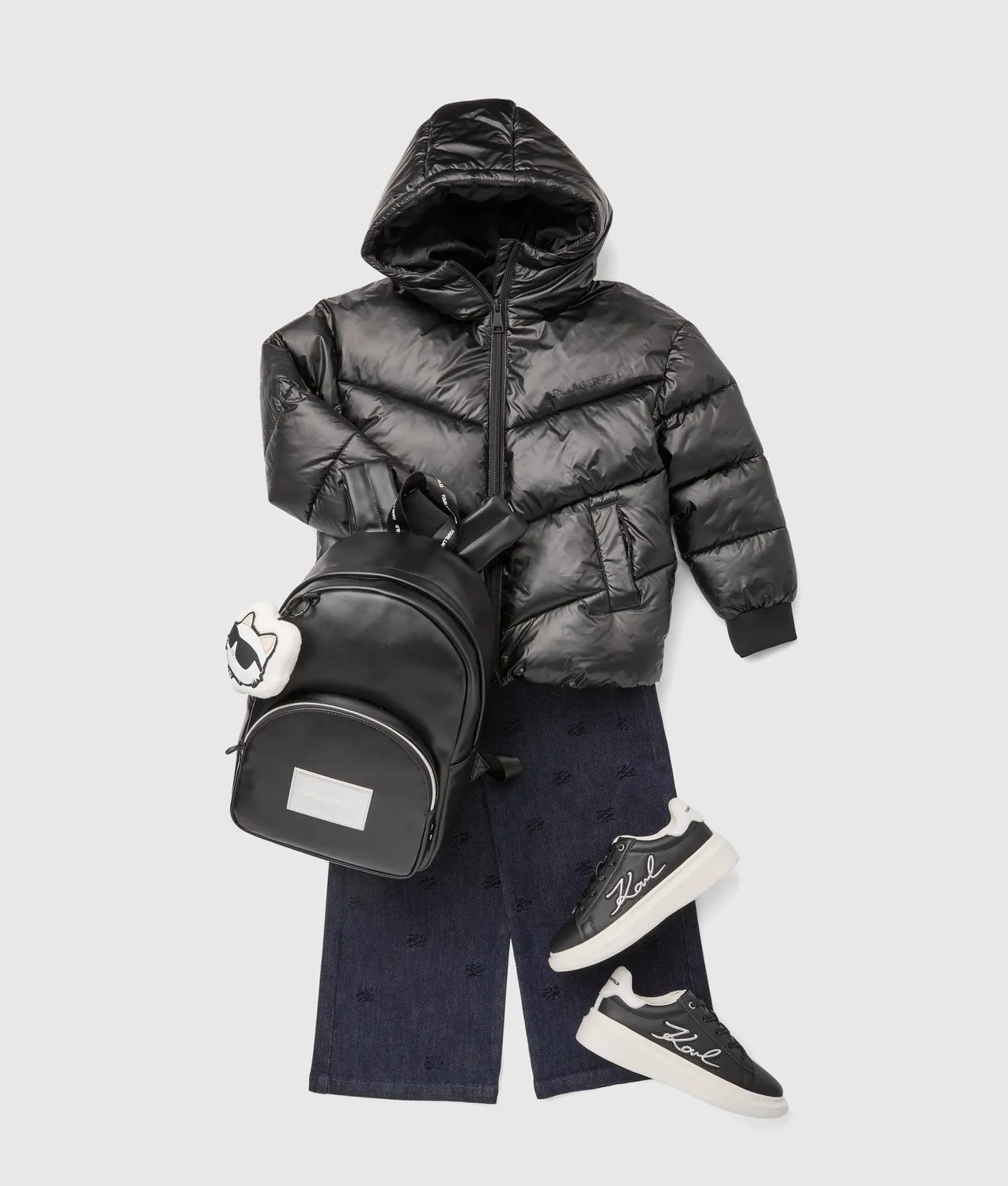 Karl Lagerfeld Girls Puffer Jacke kurz wasserabweisend