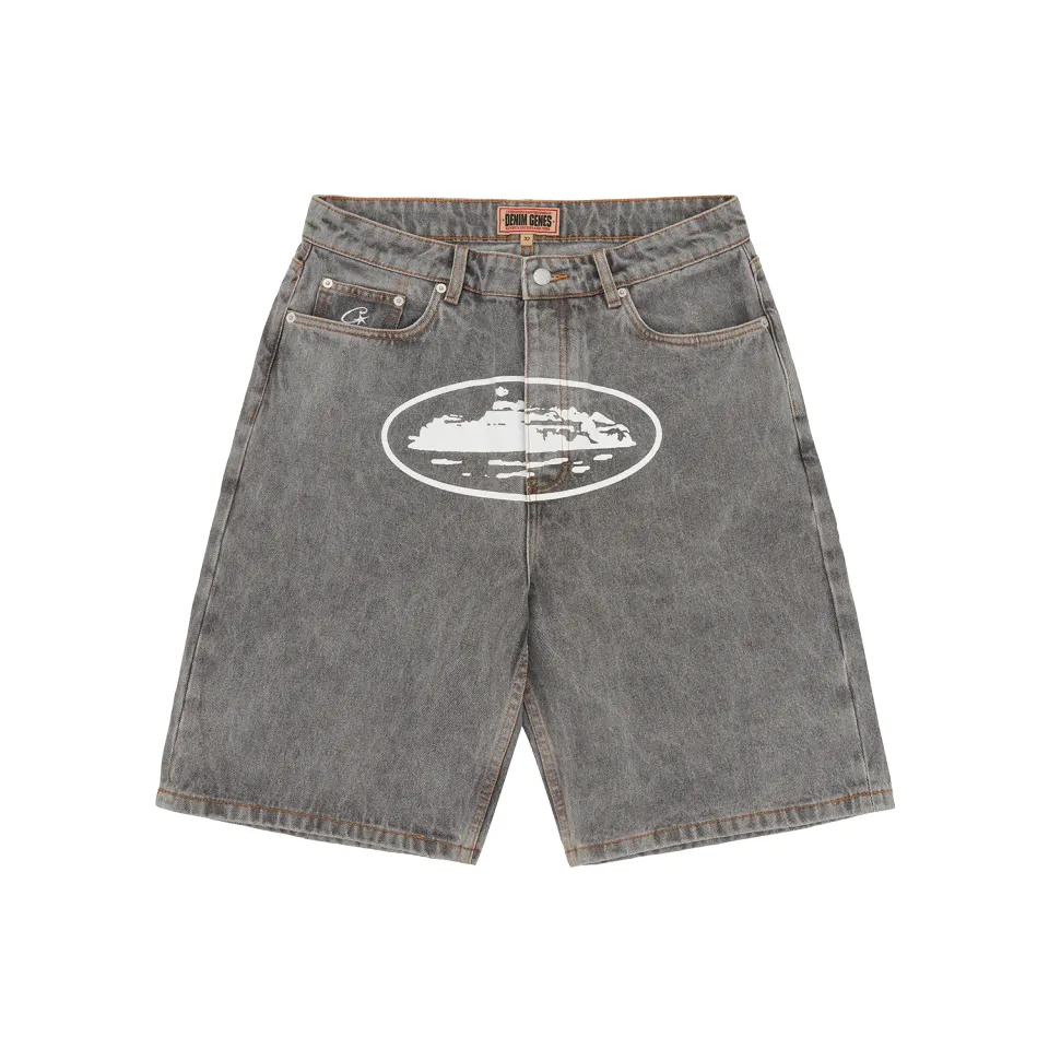 Corteiz Island Denim Short Jeansshorts Light Grey 14oz